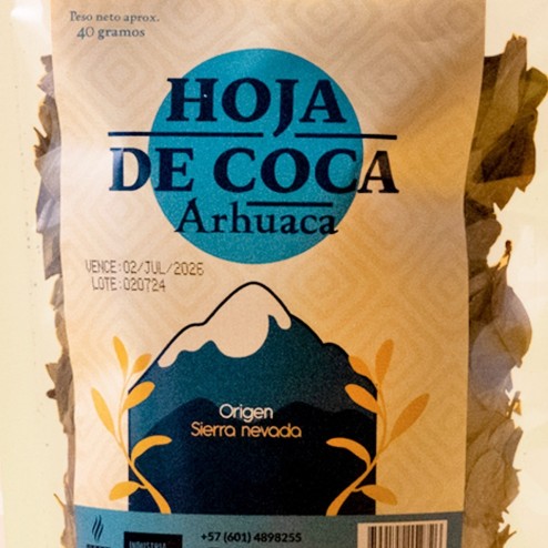 HOJA DE COCA ARHUACA X40gr HOJA DE COCA ARHUACA X40gr